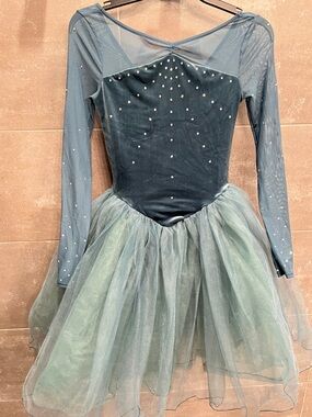 Weissman Green Velvet and Tulle Dance Costume